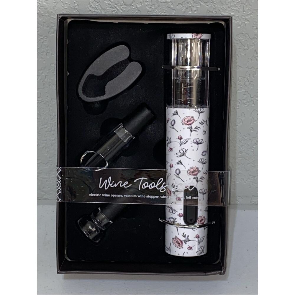 Wine Tools Set Kit Cordless Electric Bottle Opener Foil Cutter Stopper‎ Pourer